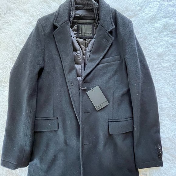 NWT Small Mens Black Andrew Marc Trench Coat